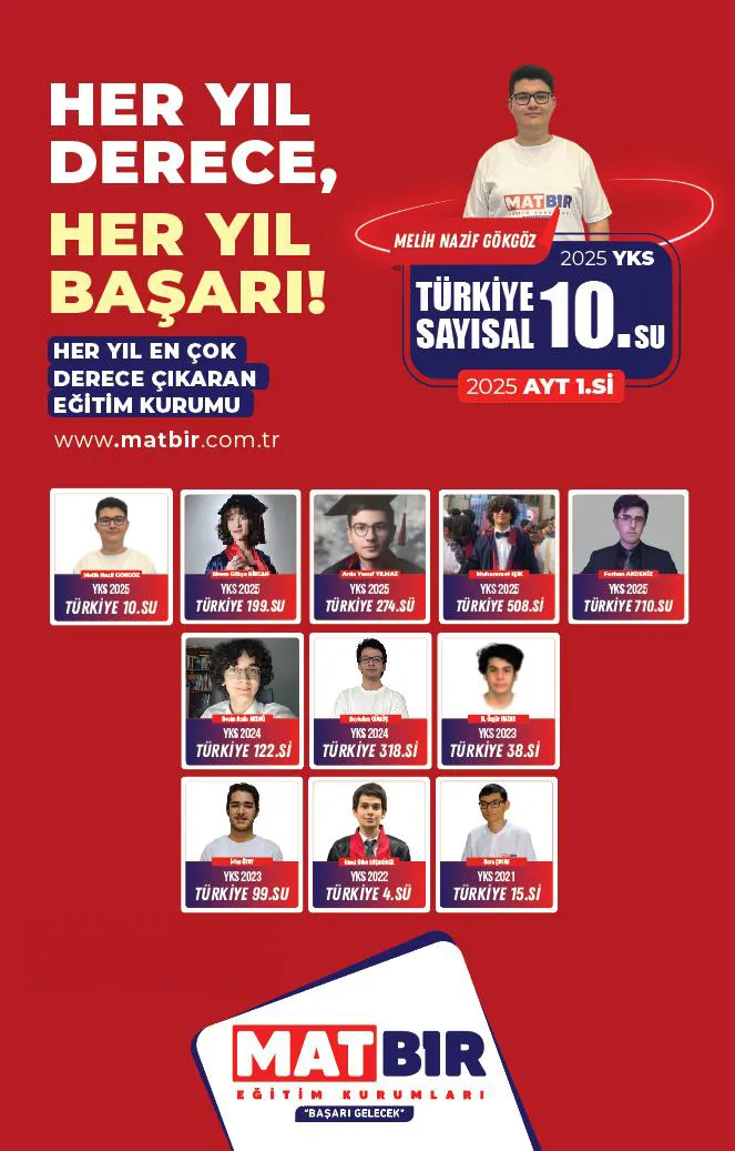 Başvuru Formu - Kocaeli Matbir Kurs Matbir YKS derece öğrencileri